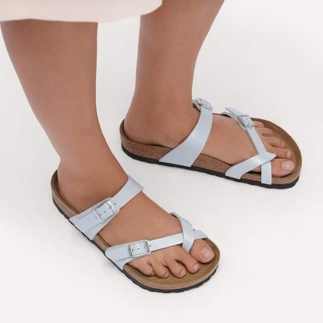 BrikenStock Mayari Birko-Flo Pearl White