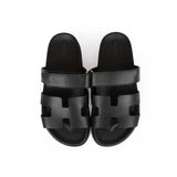 Hermès Chypre Sandals Black Calfskin