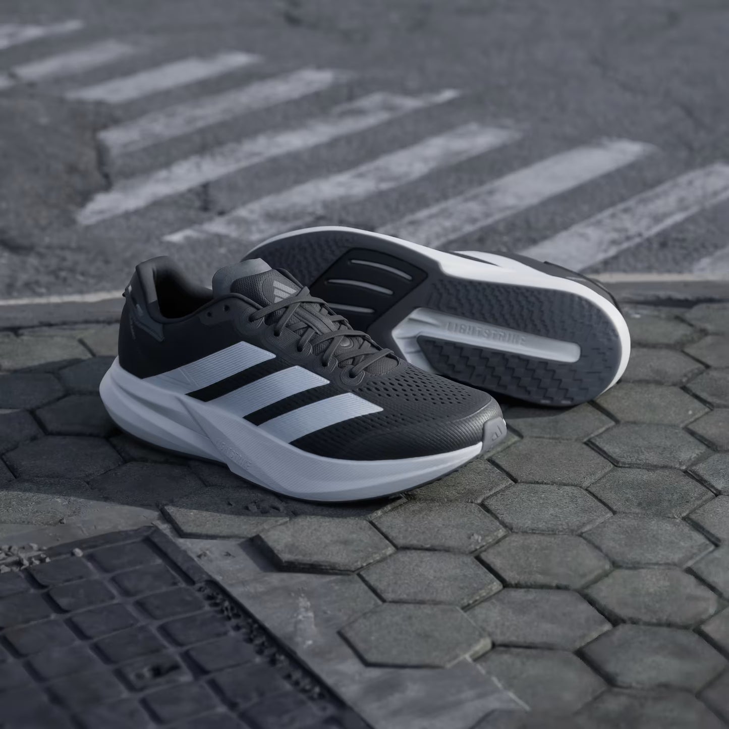 Adidas Duramo Speed Black White Stripes&Sole