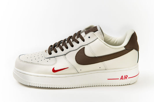 Nike Air Force 1 Brown Red Swoosh