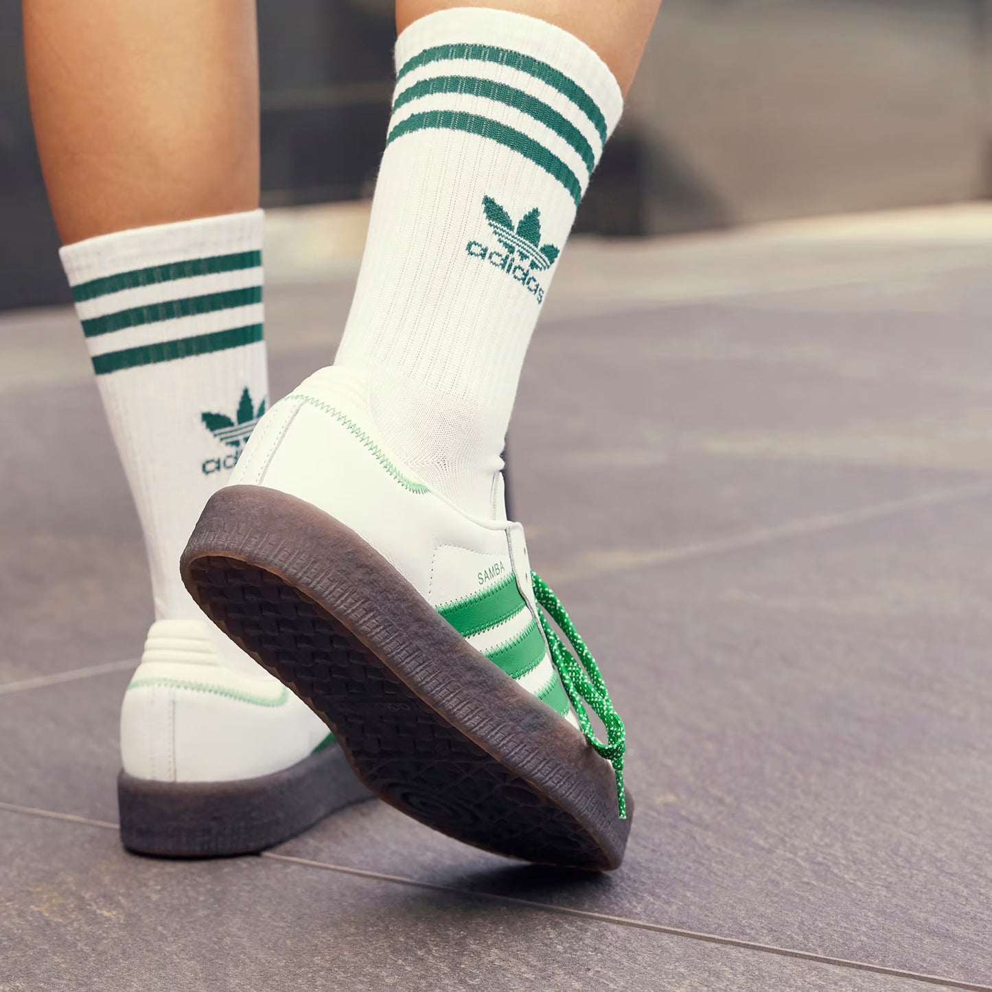 Adidas SambaE Cloud White Green