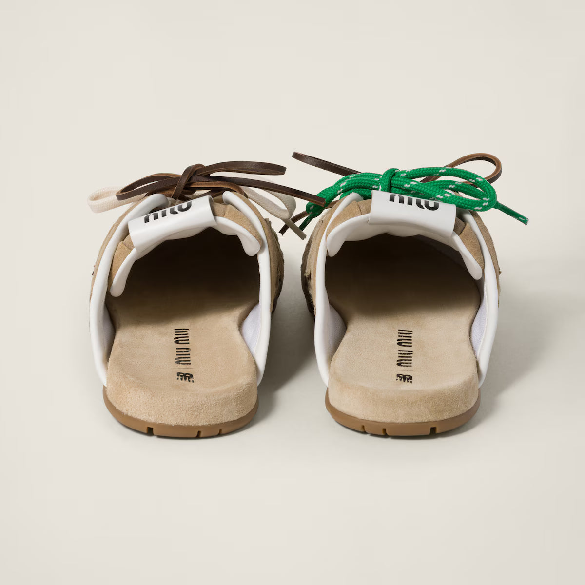 New Balance Miu Miu Ecru 530SL Mule