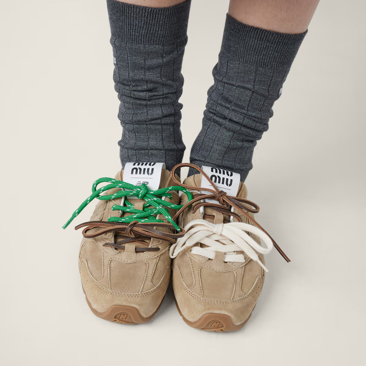 New Balance Miu Miu Ecru 530SL Mule